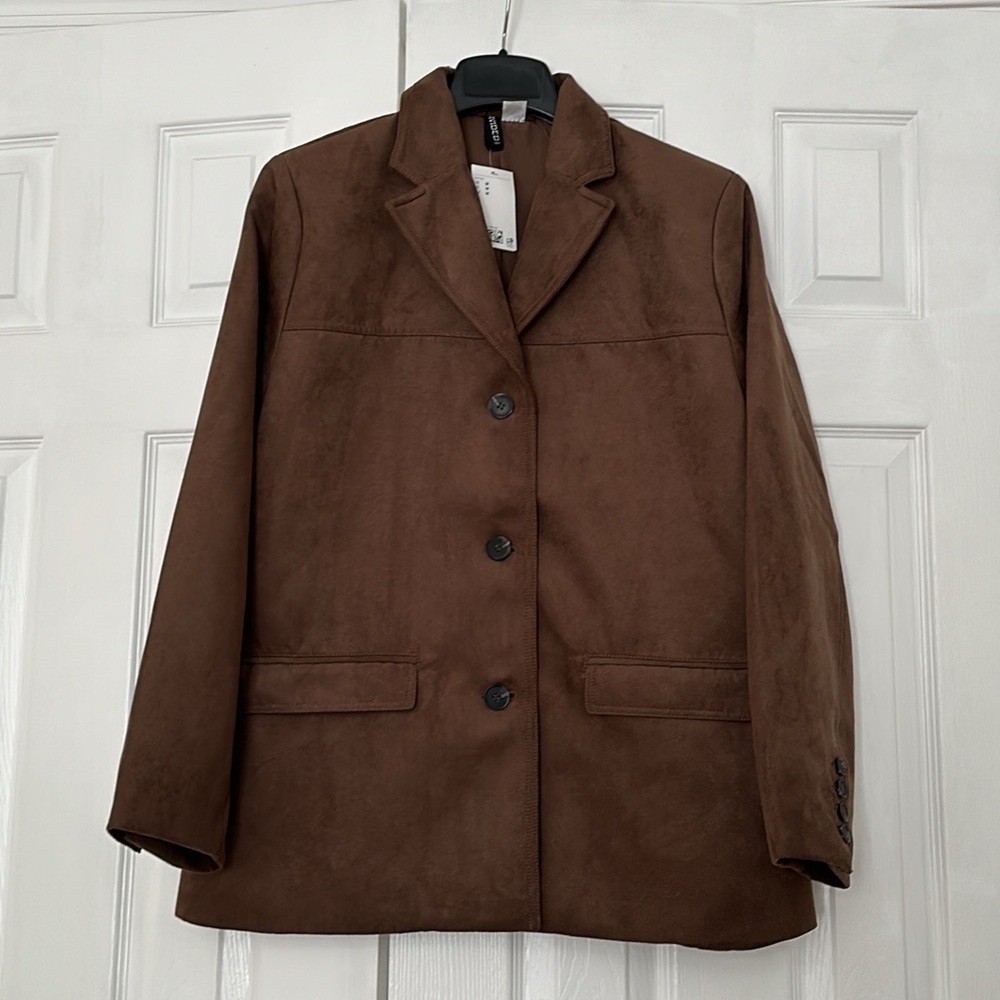 NWT 🏷️ H&M suede jacket (faux) - Picture 9 of 16